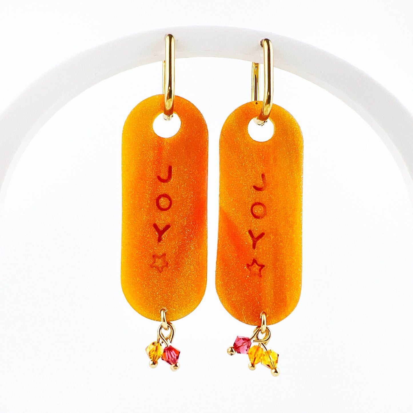 Orange Oval Joy Earrings