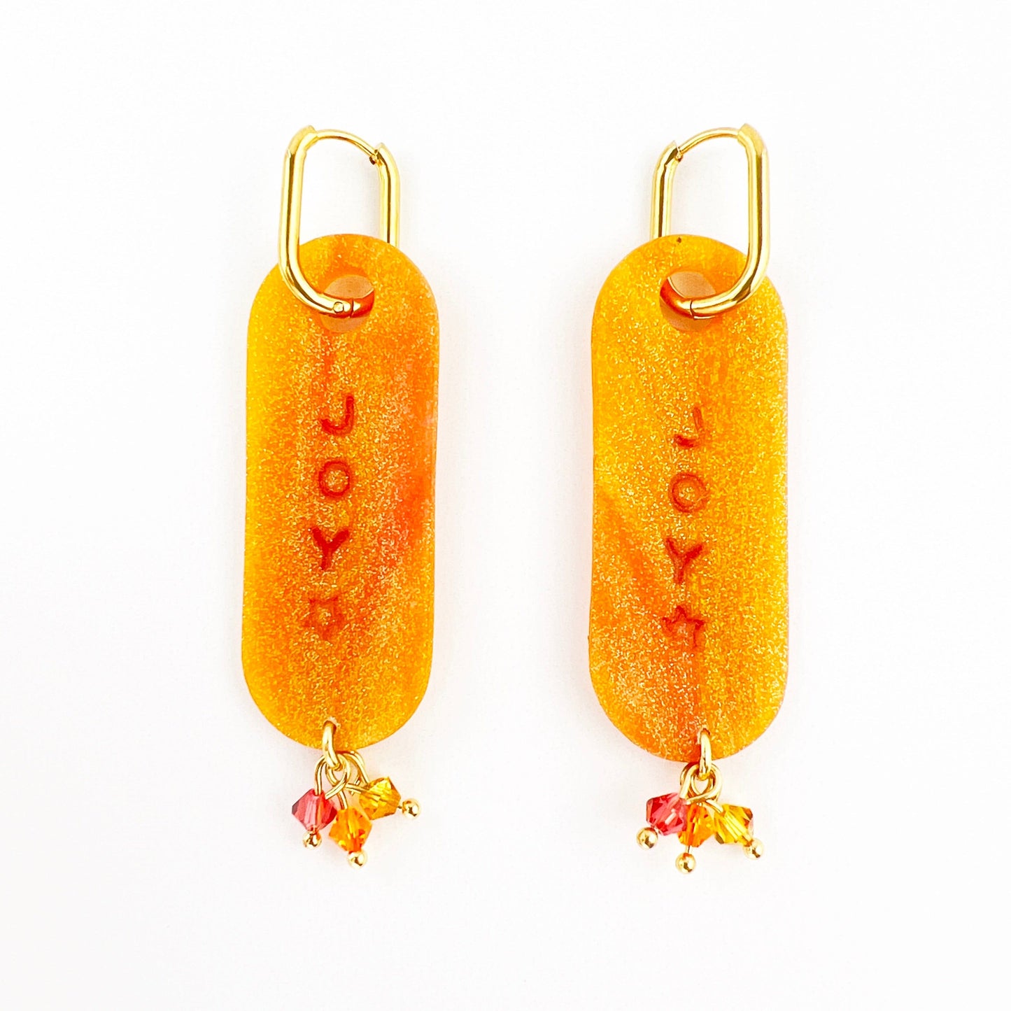 Orange Oval Joy Earrings