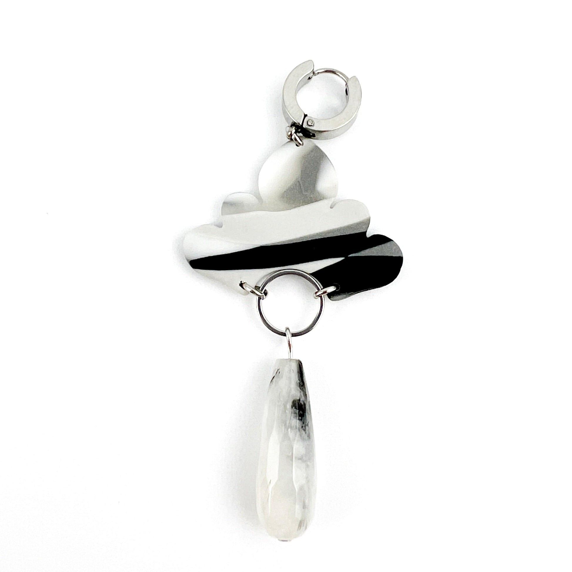 Ozul - Black, White & Grey Earrings