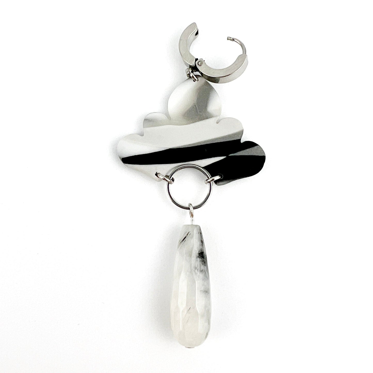 Ozul - Black, White & Grey Earrings