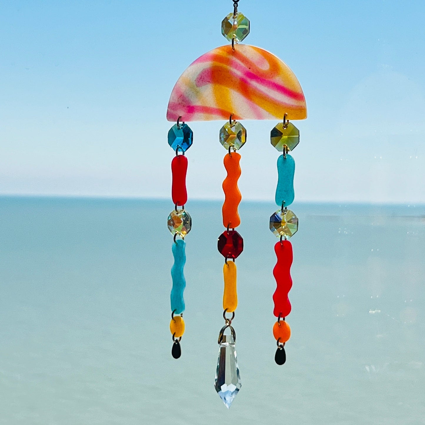 Suncatchers Swirl with Aqua Accents Jellyfish Suncatcher