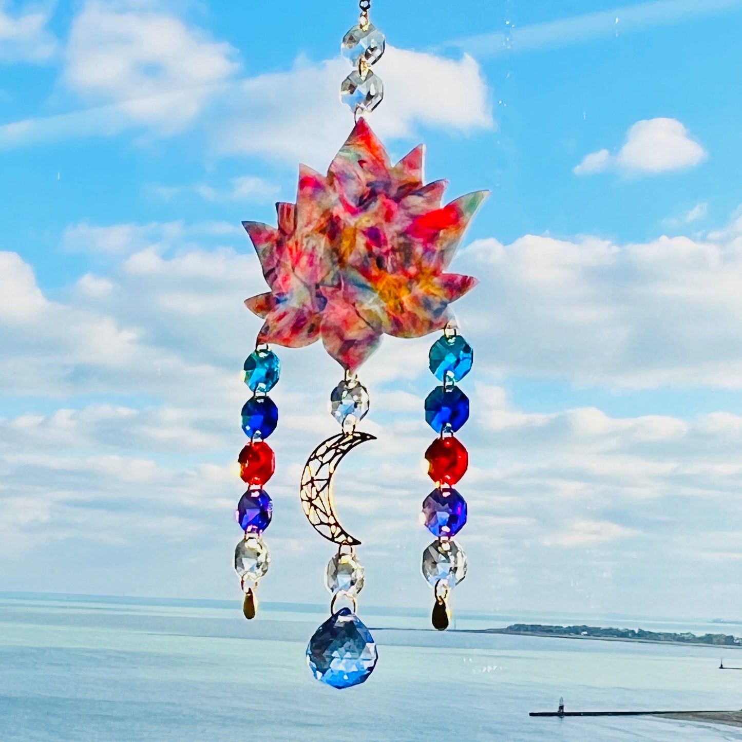 Suncatchers Shimmering Rainbow Watercolors Lotus Suncatcher