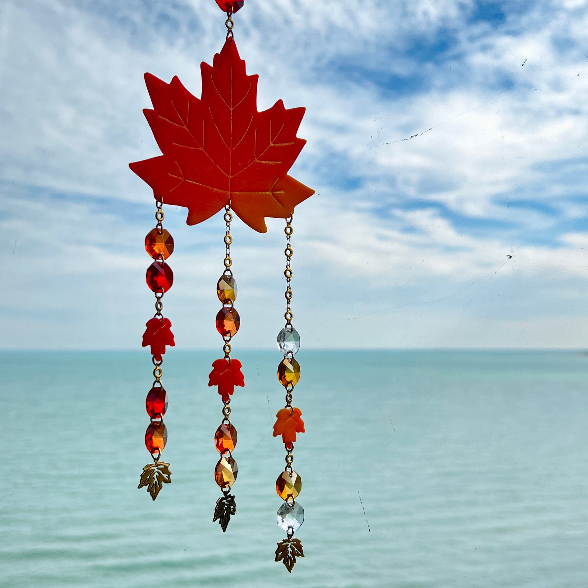 Suncatchers Red / Orange / Golden Maple Leaf Suncatcher