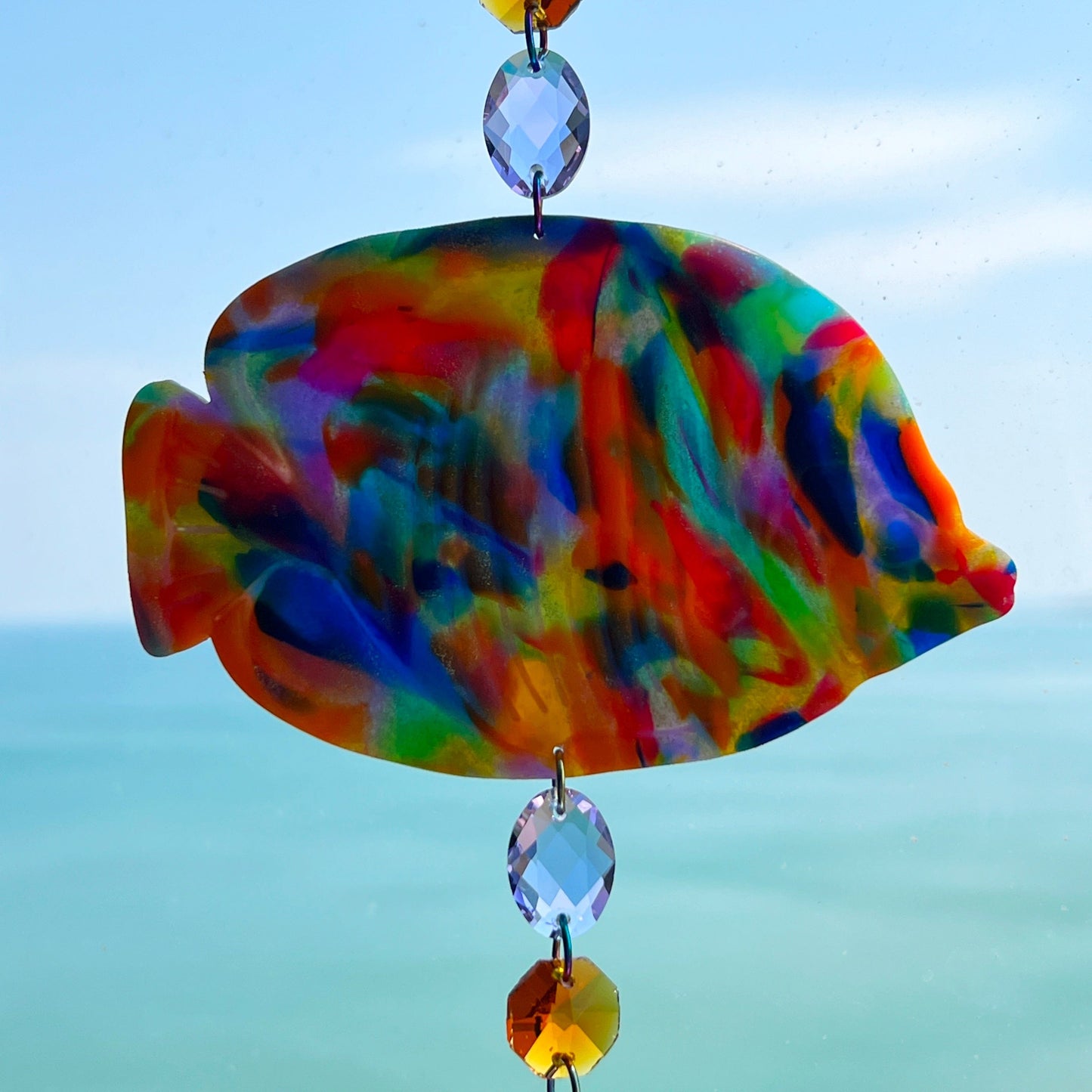Suncatchers Multicolored Fish Suncatcher – Handmade Ocean Decor