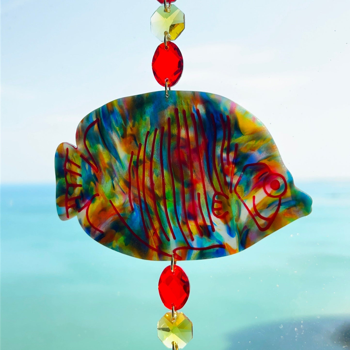 Suncatchers Multicolored Fish Suncatcher – Handmade Ocean Decor