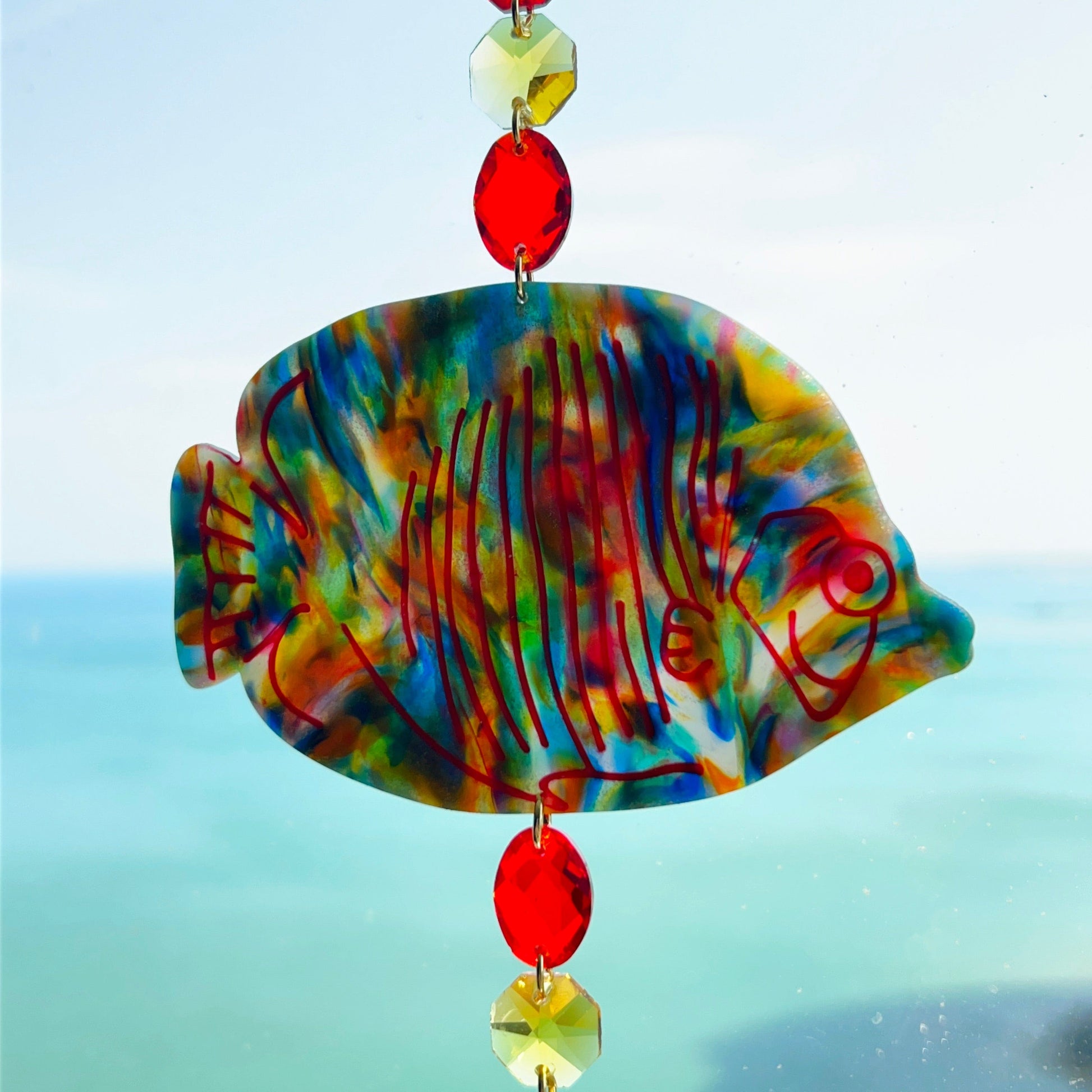 Suncatchers Multicolored Fish Suncatcher – Handmade Ocean Decor