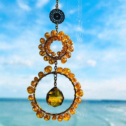 Suncatchers Orange AB Glass Suncatcher – Handmade Crystal Window Decor
