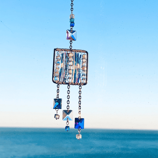Suncatchers Square Prism Suncatcher – Handmade Glass Bead Decor