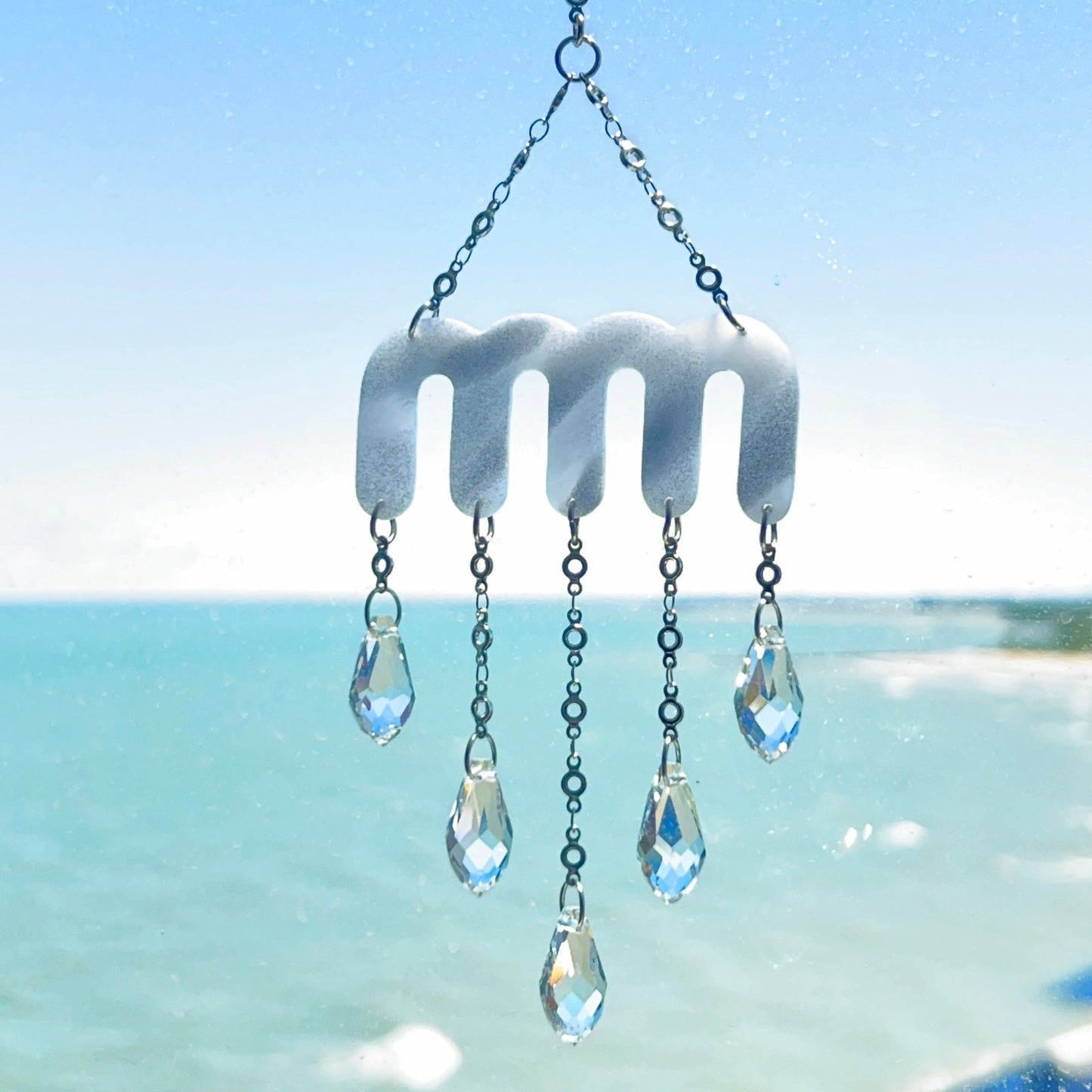 Suncatchers White and Silver Squiggle MM Suncatcher