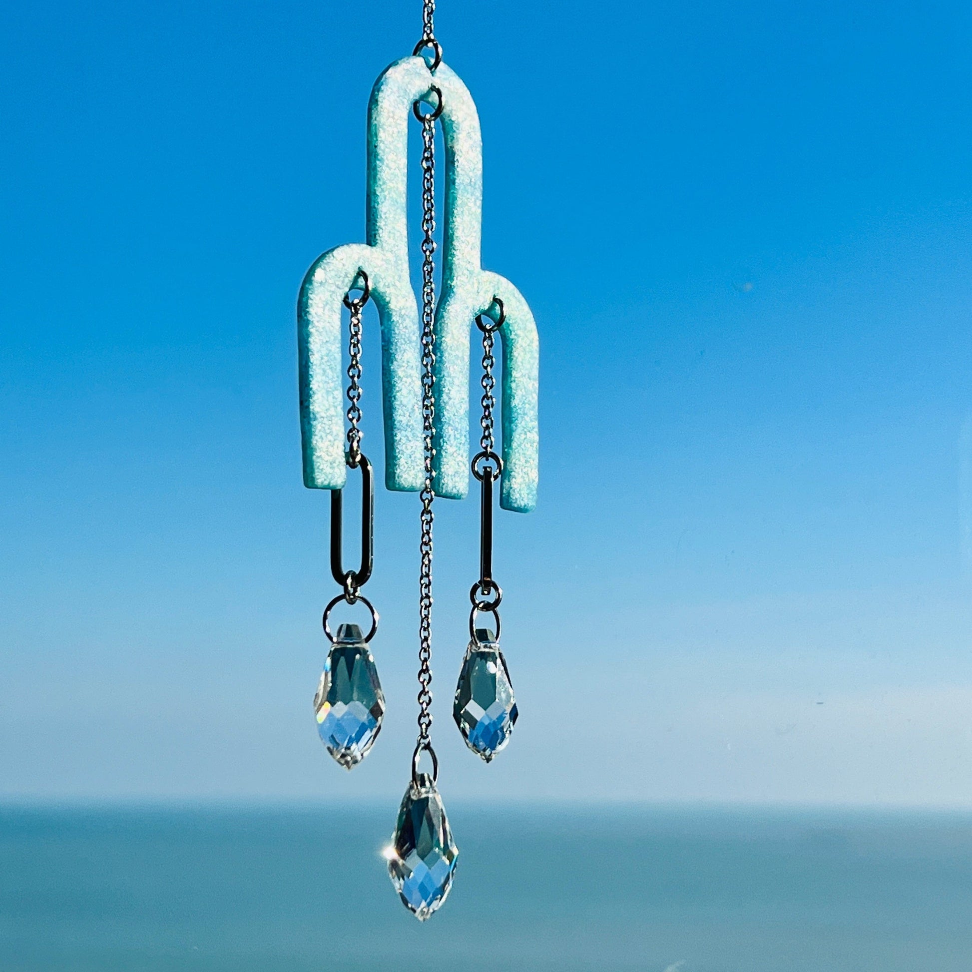 Suncatchers Turquoise/Silver Triple Hill Suncatcher
