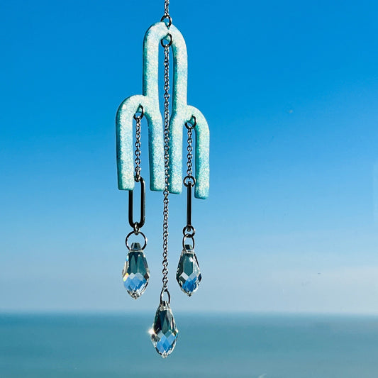 Suncatchers Turquoise/Silver Triple Hill Suncatcher