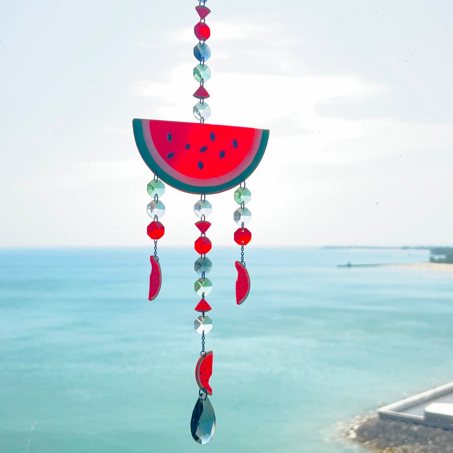Suncatchers Watermelon Suncatcher – Handmade Polymer Clay Decor