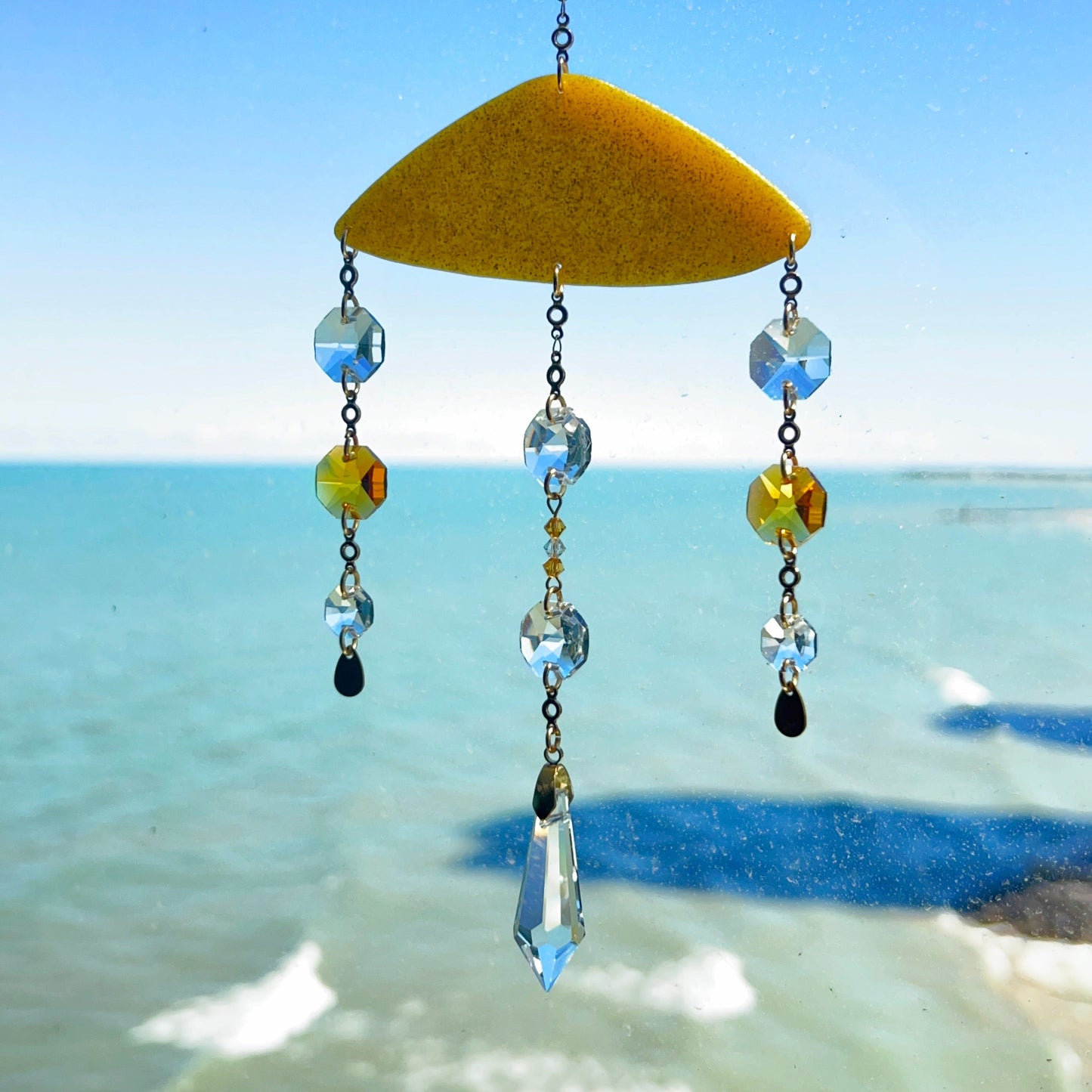 Suncatchers Yellow Wide Triangle Suncatcher