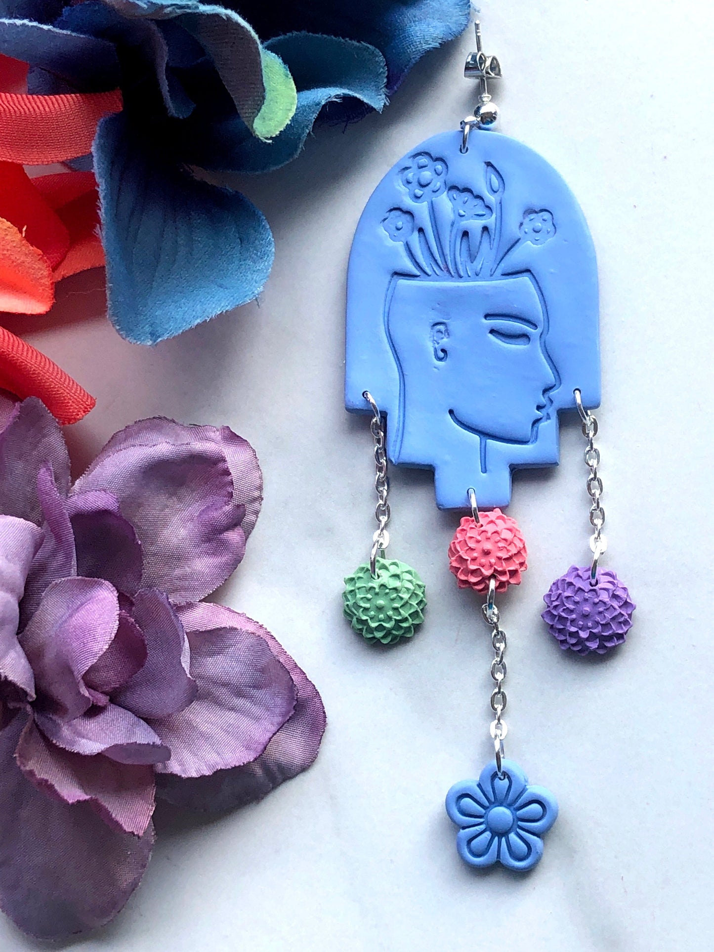Earring Blooming Mind Blooming Mind Earrings, Mental Health Earrings, Flower Earrings