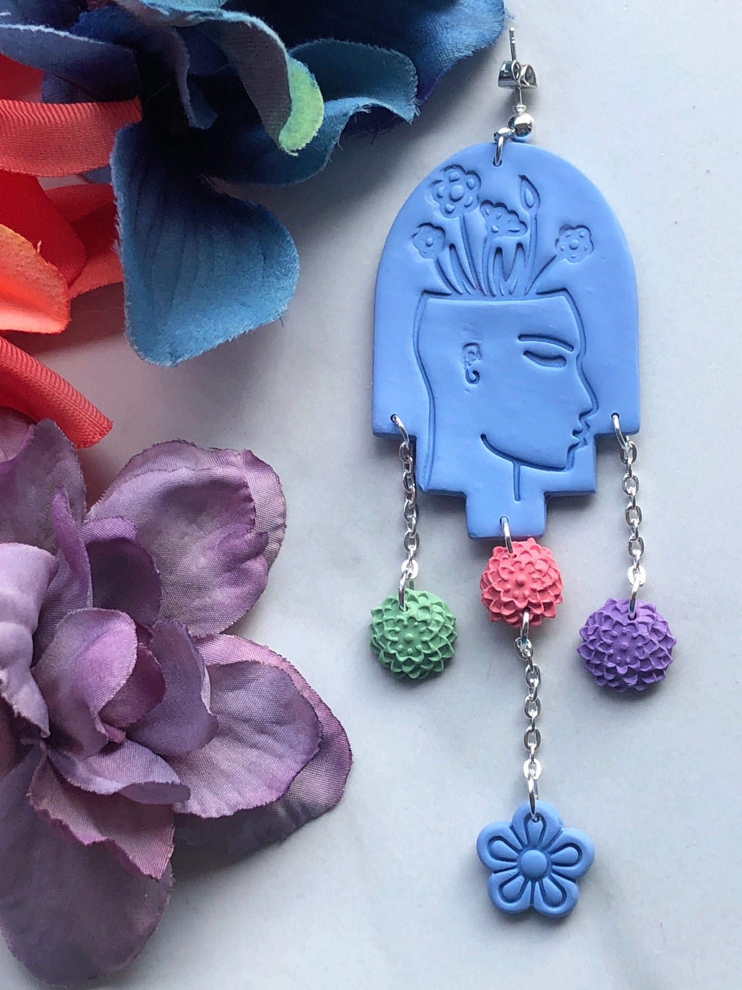 Earring Blooming Mind Blooming Mind Earrings, Mental Health Earrings, Flower Earrings