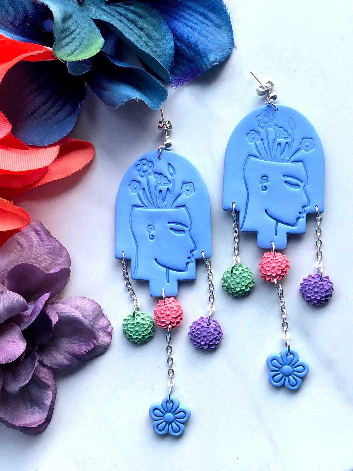Earring Blooming Mind Blooming Mind Earrings, Mental Health Earrings, Flower Earrings