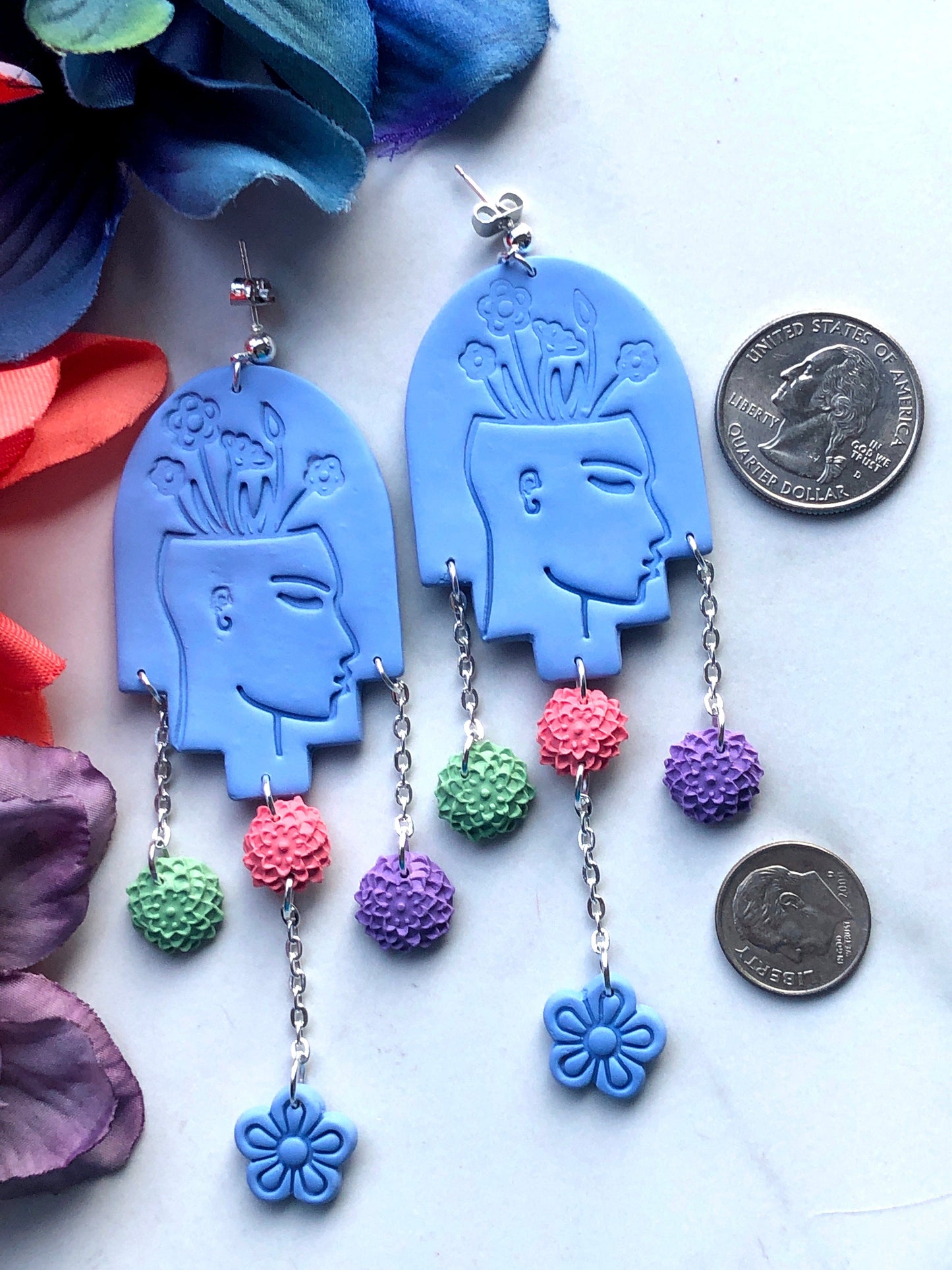 Earring Blooming Mind Blooming Mind Earrings, Mental Health Earrings, Flower Earrings