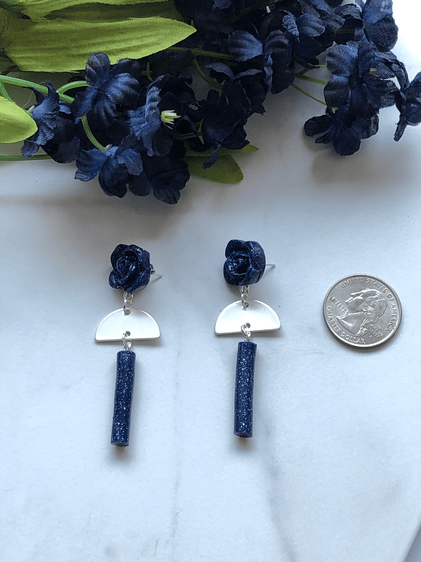 Earring Carina Carina - Polymer Clay Rose Stud & Dangle Earrings