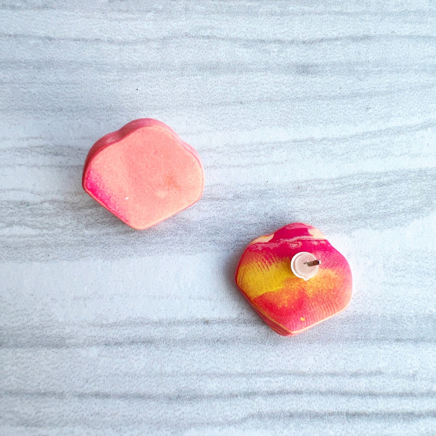 Earrings Orange & Pink Petal Stud Earrings