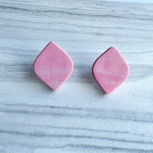 Earrings Pale Purple Curved Diamond Stud Earrings