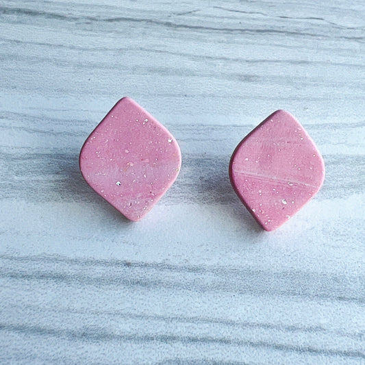 Earrings Pale Purple Curved Diamond Stud Earrings