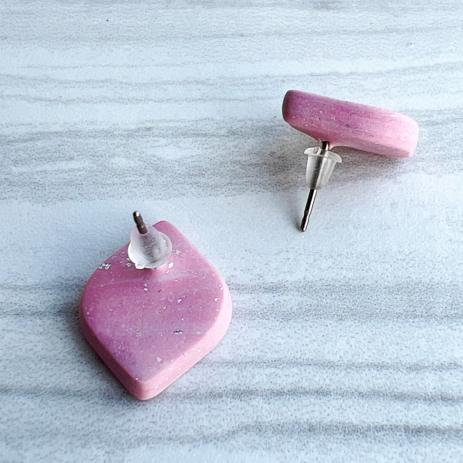Earrings Pale Purple Curved Diamond Stud Earrings