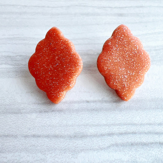 Earrings Rose Gold Scalloped Diamond Stud Earrings
