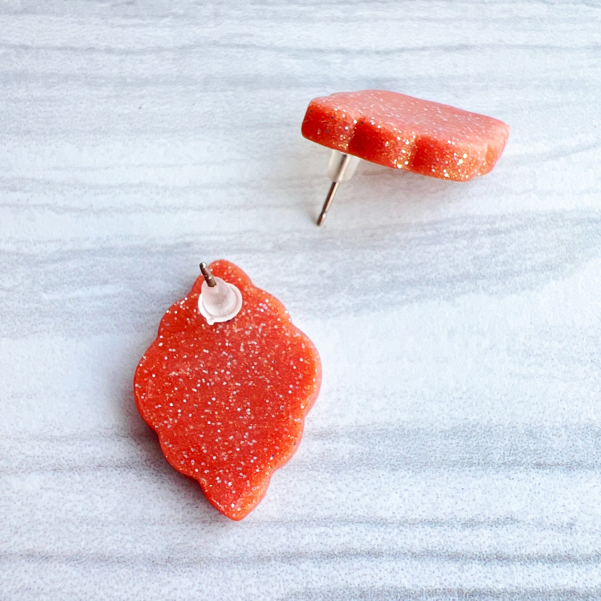 Earrings Rose Gold Scalloped Diamond Stud Earrings