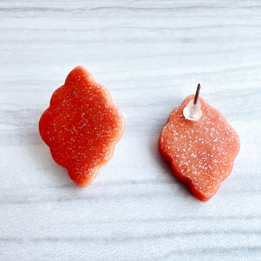 Earrings Rose Gold Scalloped Diamond Stud Earrings
