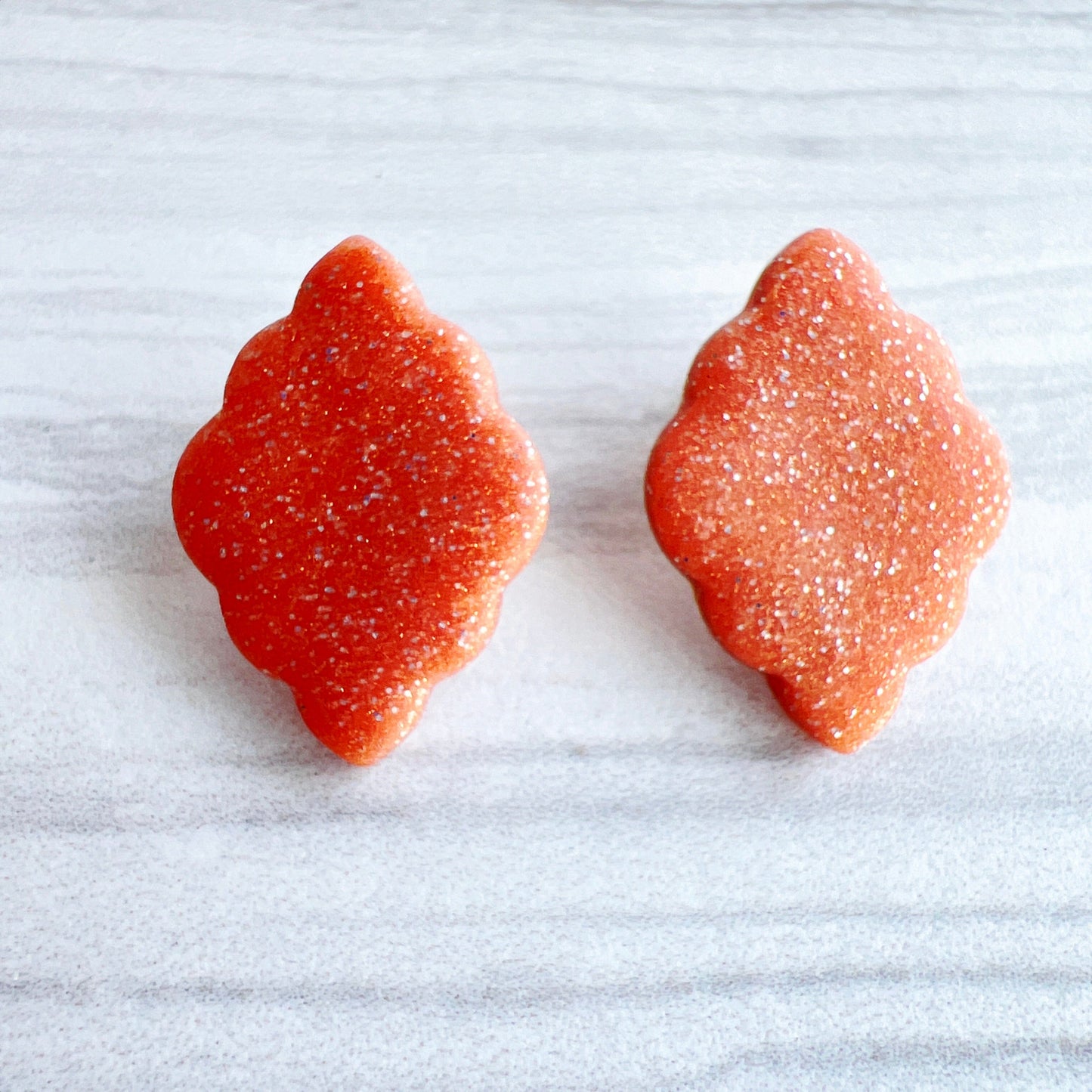 Earrings Rose Gold Scalloped Diamond Stud Earrings