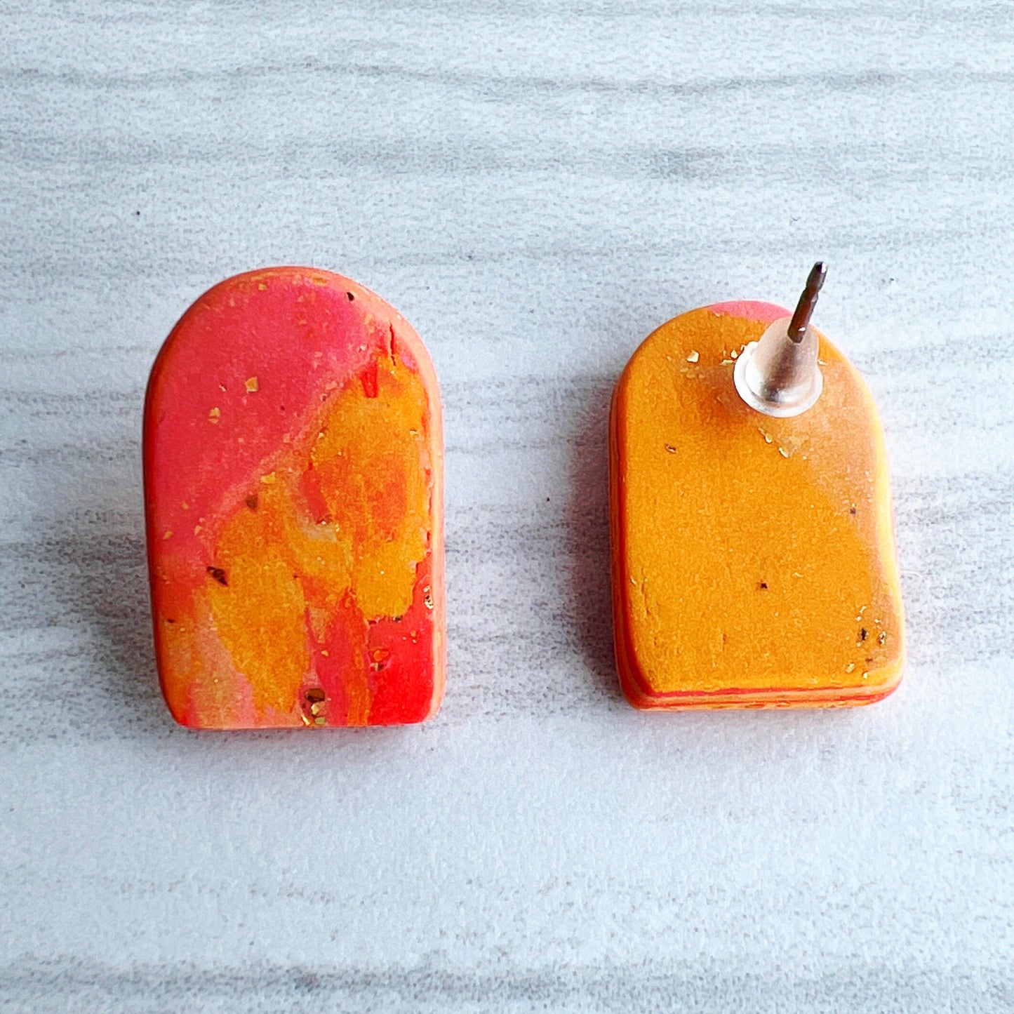 Earring Sunrise Curved Rectangle Stud Earrings