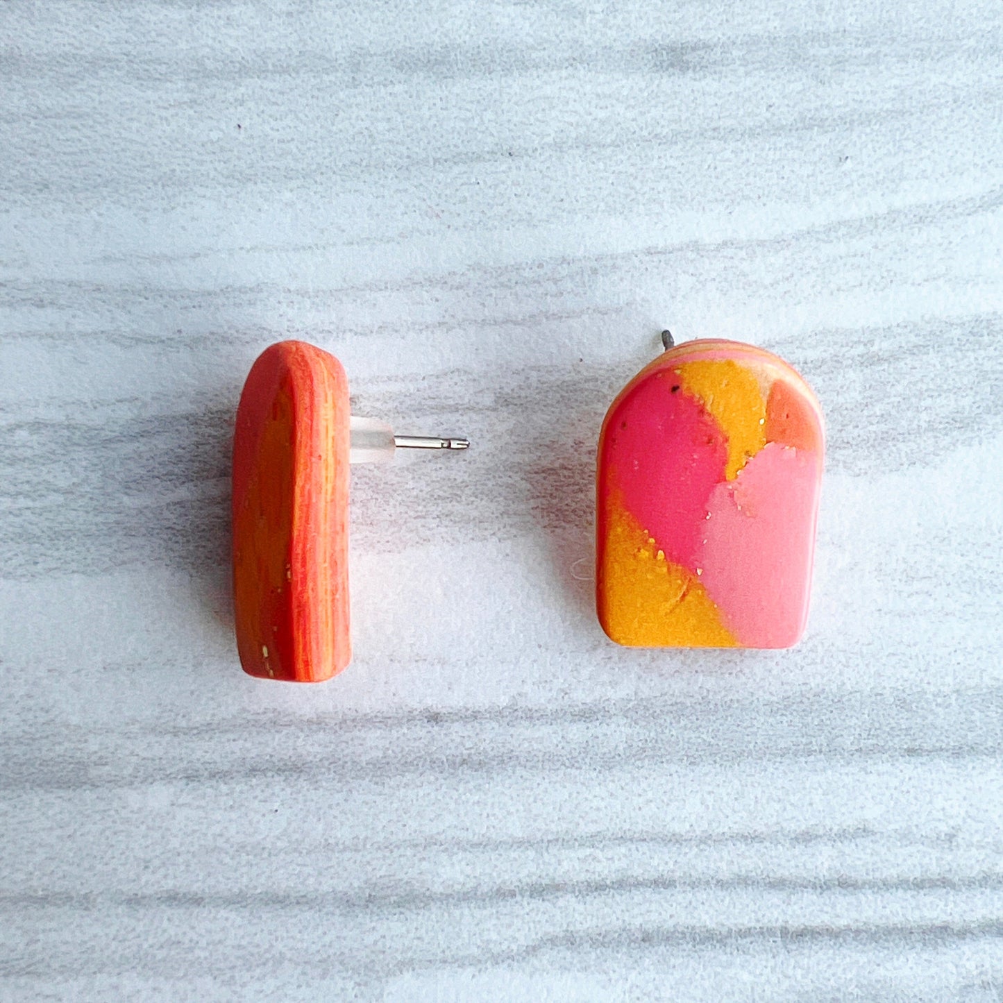 Earring Sunrise Curved Rectangle Stud Earrings