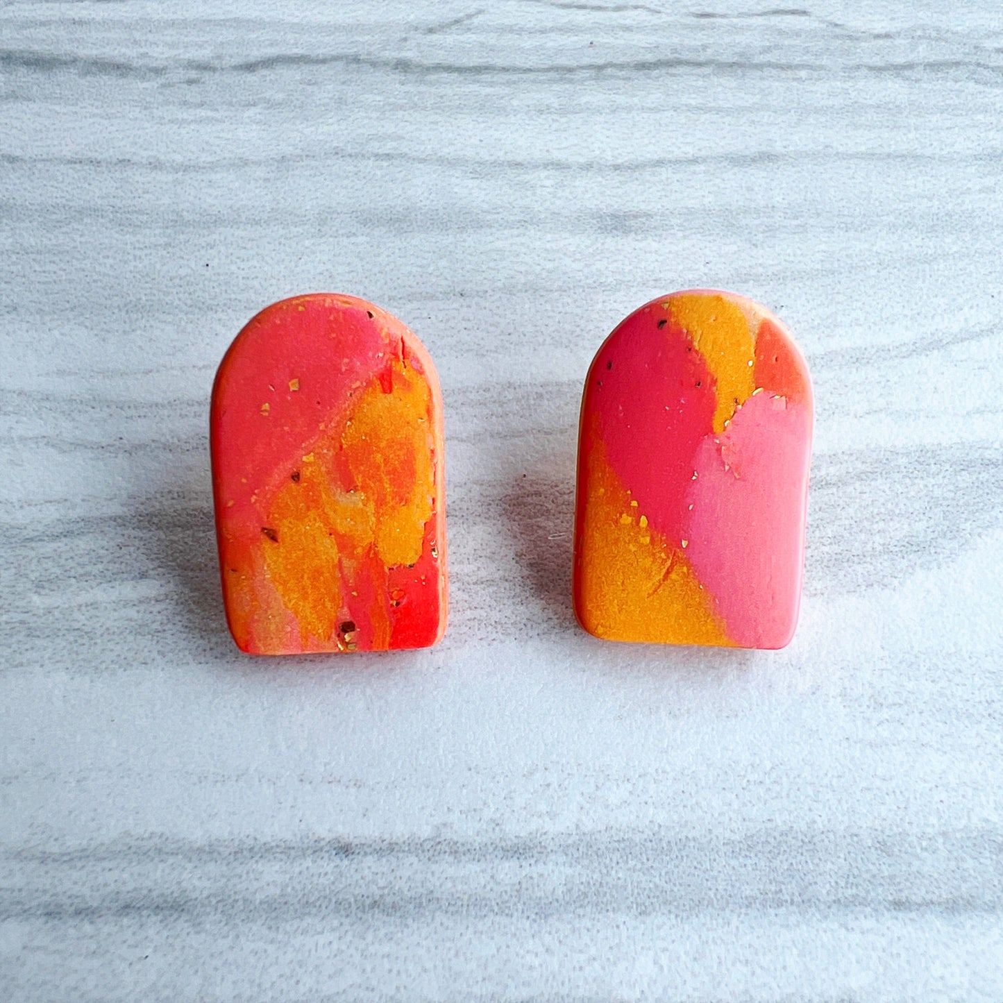 Earring Sunrise Curved Rectangle Stud Earrings