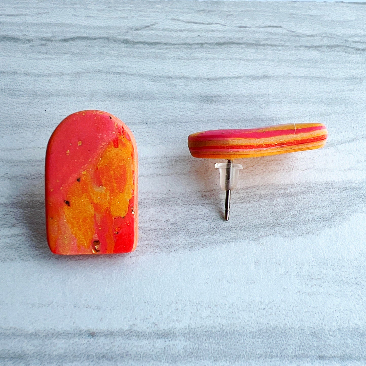 Earring Sunrise Curved Rectangle Stud Earrings