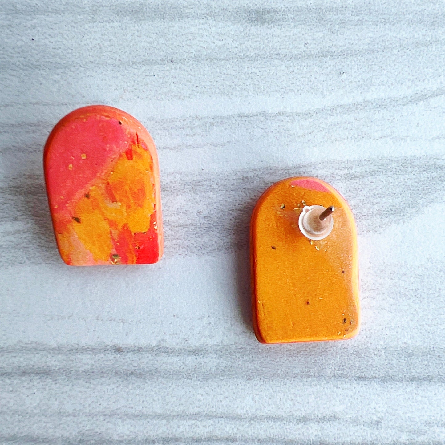 Earring Sunrise Curved Rectangle Stud Earrings