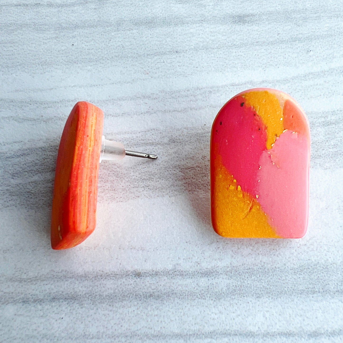 Earring Sunrise Curved Rectangle Stud Earrings