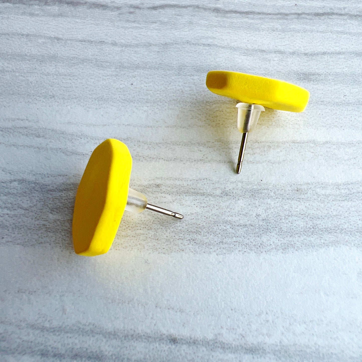Earrings Yellow Hexagon Stud Earrings