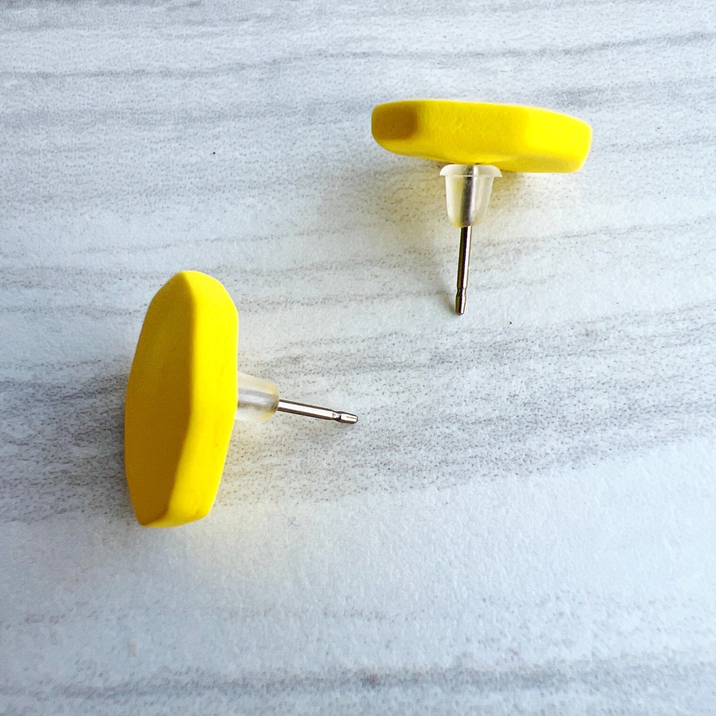 Earrings Yellow Hexagon Stud Earrings
