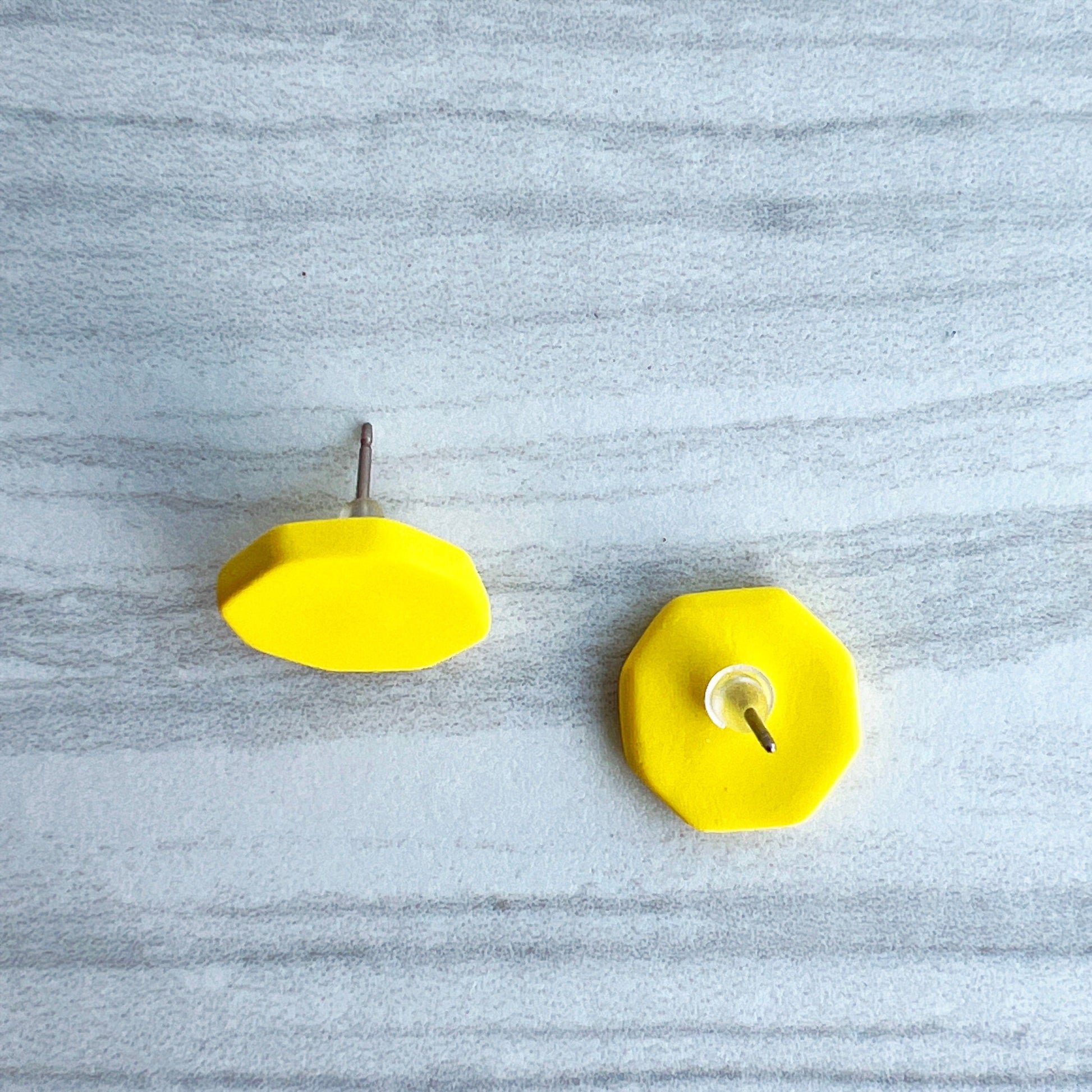 Earrings Yellow Hexagon Stud Earrings