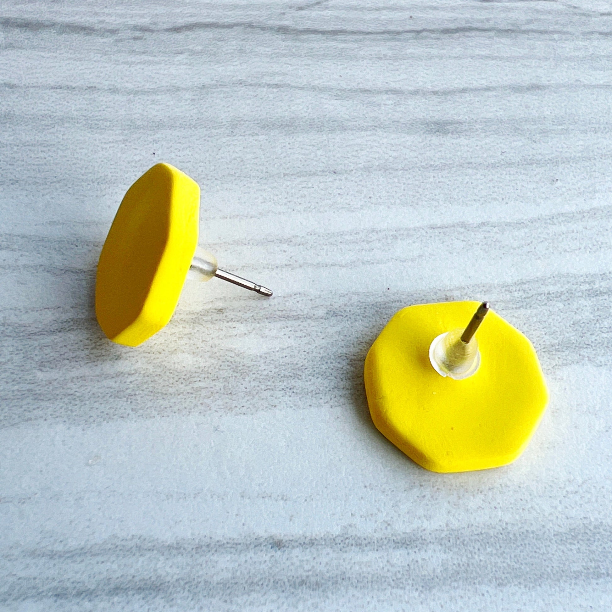 Earrings Yellow Hexagon Stud Earrings