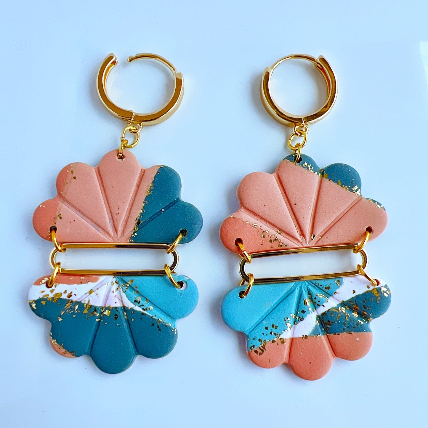 Earrings Melani - Cloud Shapes with 18K Gold Accents