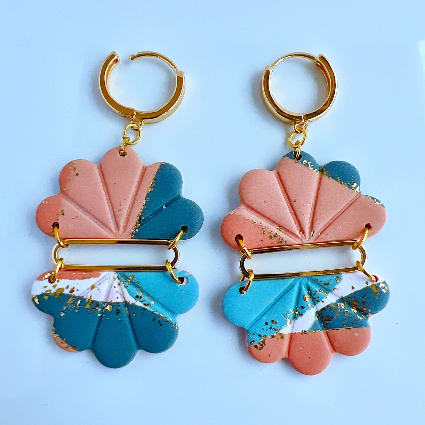 Earrings Melani - Cloud Shapes with 18K Gold Accents