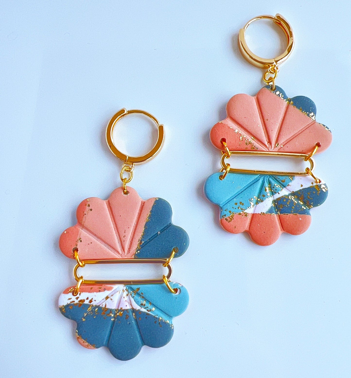 Earrings Melani - Cloud Shapes with 18K Gold Accents