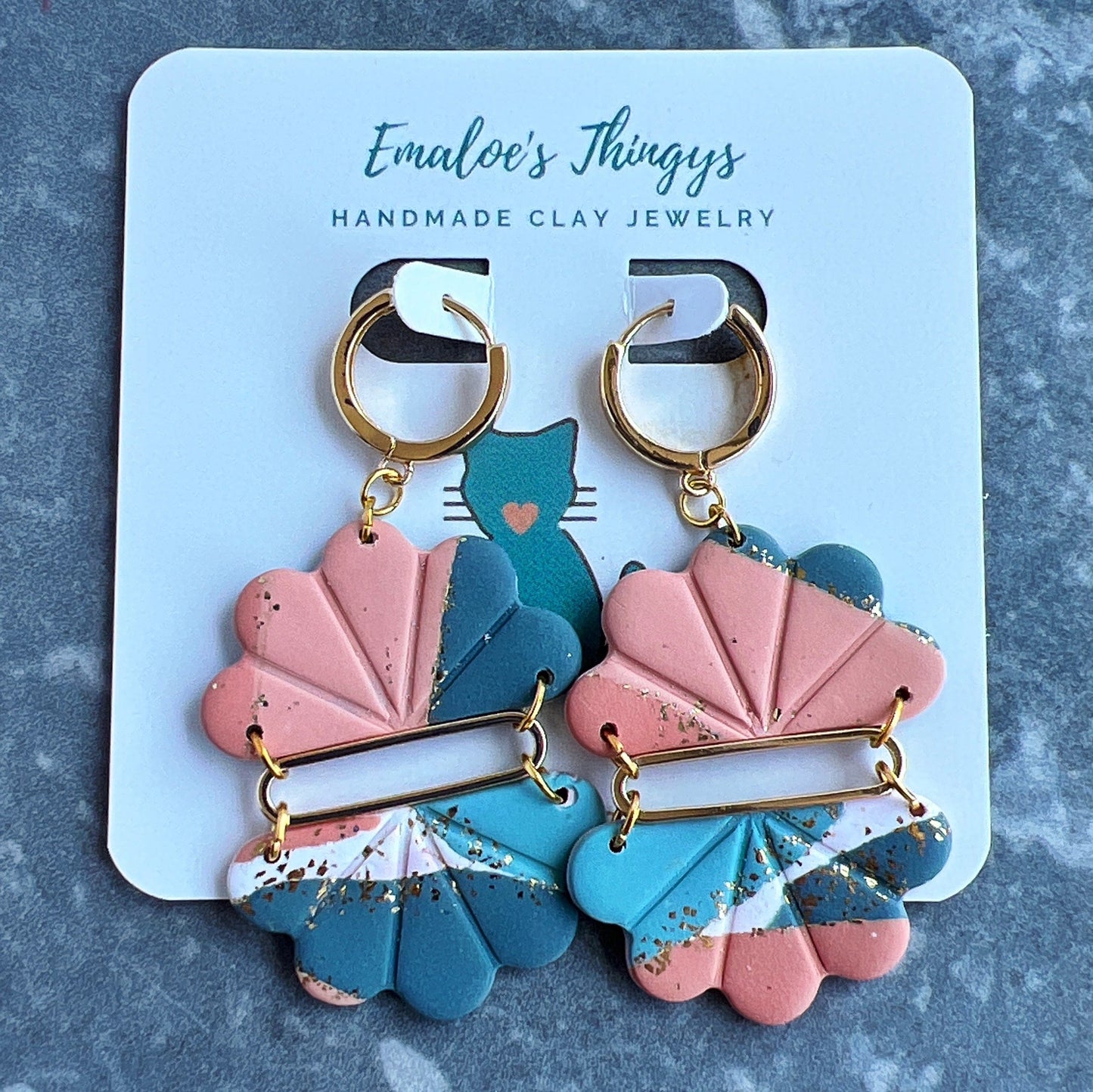 Earrings Melani - Cloud Shapes with 18K Gold Accents