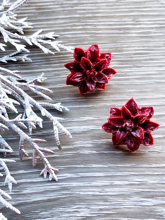 Earrings Poinsettia Stud Earrings