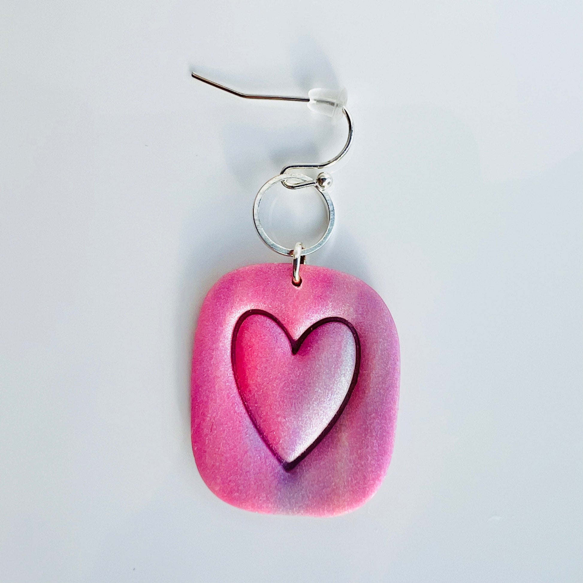 Earrings Amora - Purple & Pink Square Heart Earrings