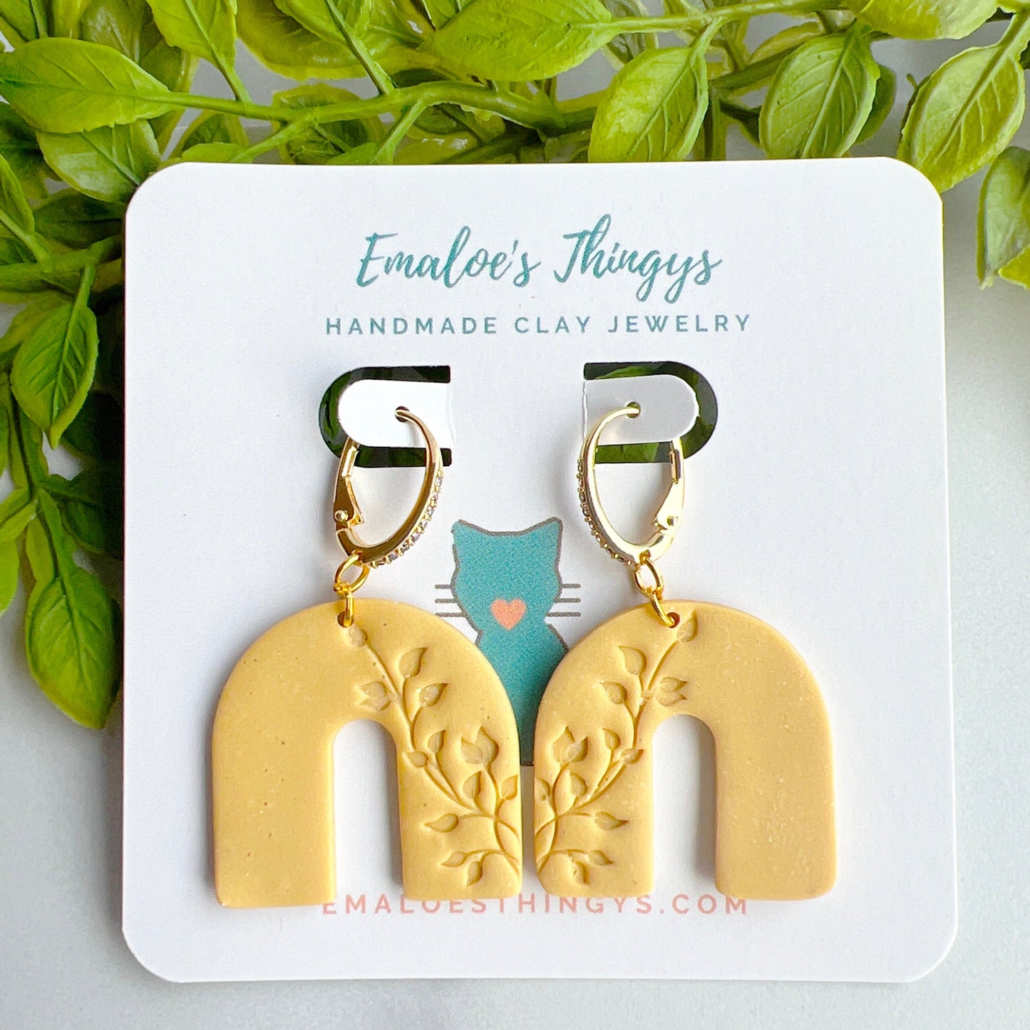 Earrings Silvana - Yellow Climbing Leaf Arch Earrings