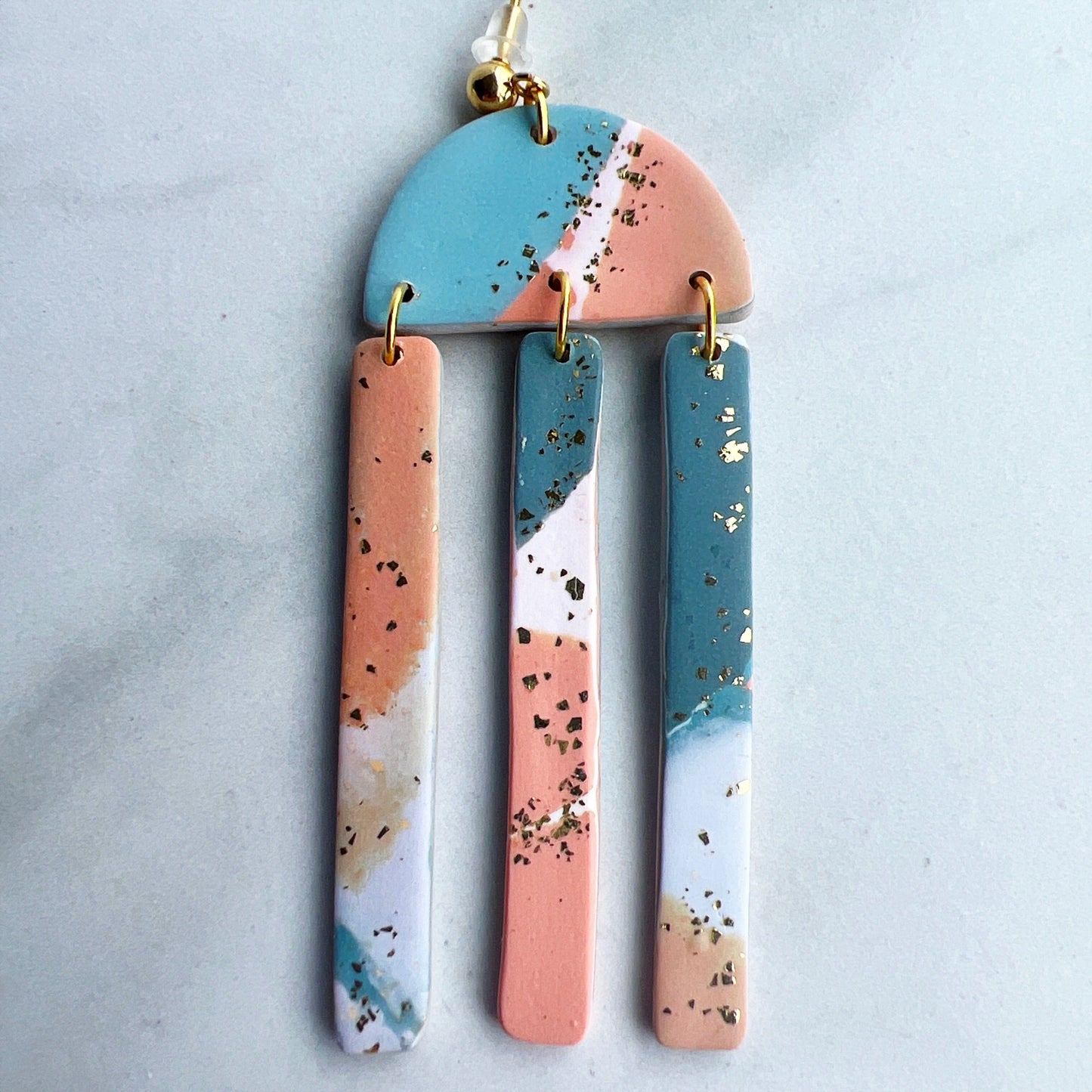 Earrings Waverly - Half Circle with Rectangle Dangles