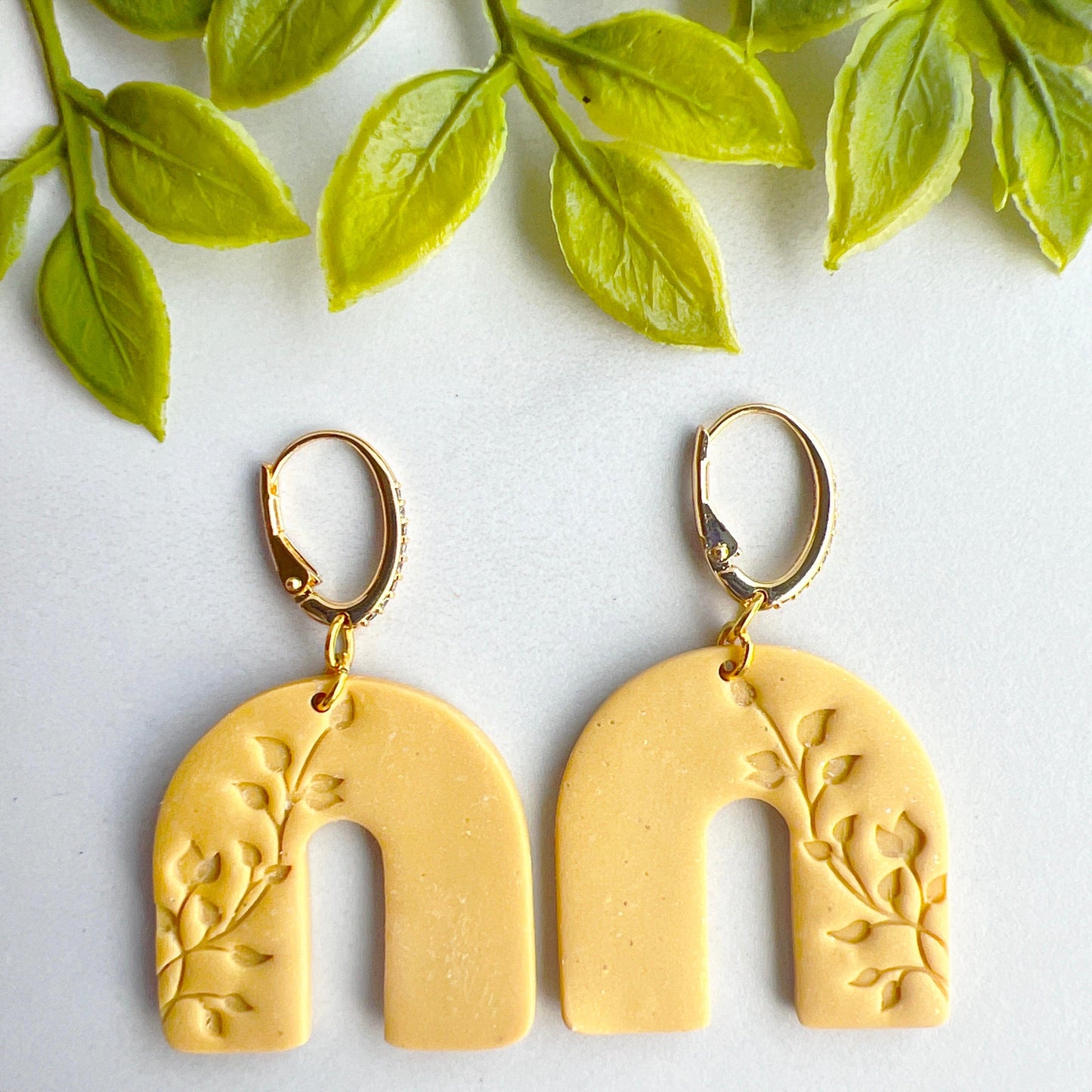 Earrings Yellow Climbing Leaf Arch Earrings