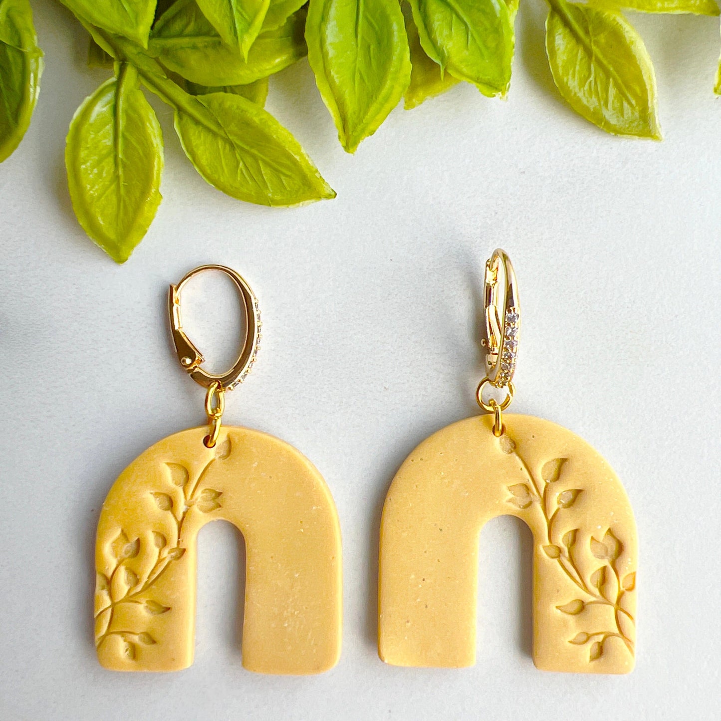 Earrings Yellow Climbing Leaf Arch Earrings